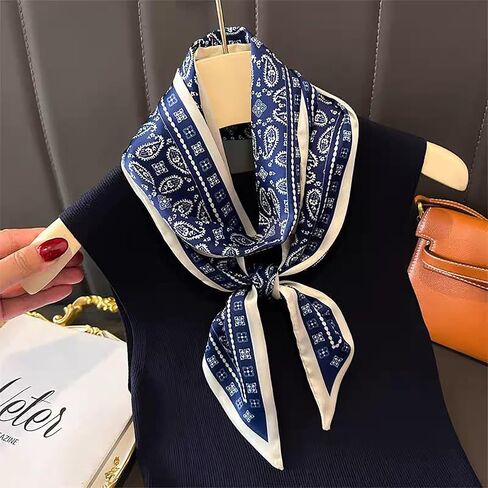 4PCS Long Silk Head Hair Neck Belt Bag Scarf Scarves With Ring Clip Buckle For Women in Kuwait