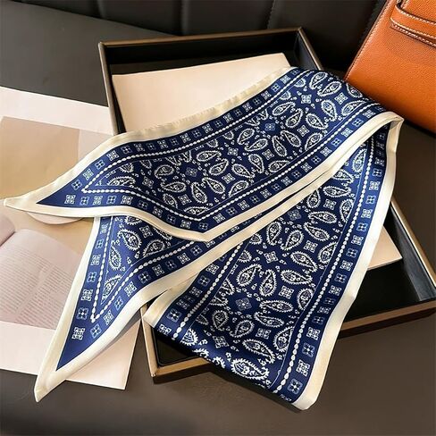 4PCS Long Silk Head Hair Neck Belt Bag Scarf Scarves With Ring Clip Buckle For Women in Kuwait
