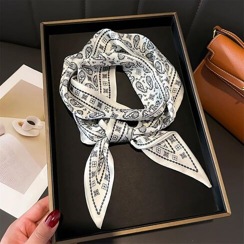 4PCS Long Silk Head Hair Neck Belt Bag Scarf Scarves With Ring Clip Buckle For Women in Kuwait