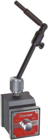 Starrett Magnetic Indicator Holder with Three Precision Ground - Magnetic Base, Upright Post Assembly Including Post, Swivel Post Snug and Gage Holding Rod - 657D in Saudi Arabia