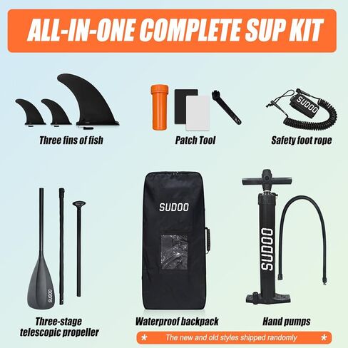 Inflatable Stand Up Paddle Board 10.5'x33 x6 Ultra-Light SUP Stand-Up Paddleboard for Adults & Youth with Backpack, Pump, Paddle, Coil Leash, Triple Fins, Repair Kit in Kuwait