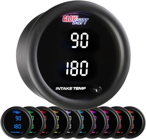 GlowShift 10 Color Digital 300 F Dual Dual Intercool Tergular Kit - تشمل أجهزة استشعار إلكترونية - شاشات LED متعددة الألوان - عدسة ملونة - 2-1/16 "(52 مم) in Saudi Arabia