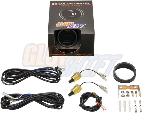 GlowShift 10 Color Digital 300 F Dual Dual Intercool Tergular Kit - تشمل أجهزة استشعار إلكترونية - شاشات LED متعددة الألوان - عدسة ملونة - 2-1/16 "(52 مم) in Saudi Arabia