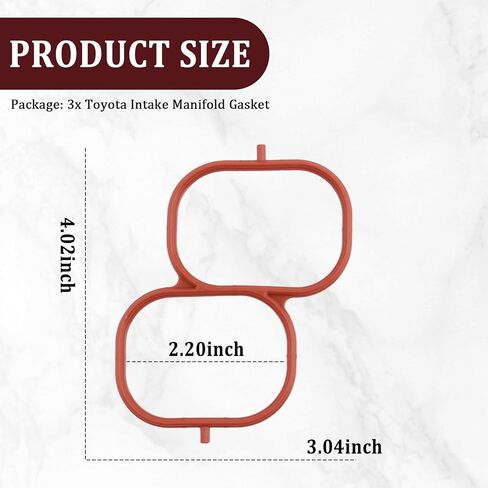 3PCS Intake Manifold Gasket Set,Tight Silicone Intake Gasket OEM#037-4886,171760P020,Professional Car Accessories Intakes Plenum Gaskets Compatiable with Lexus,Toyota in Kuwait