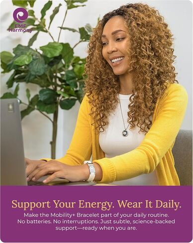 سوار EMF Harmony - مطاط متين وأنيق مع الفولاذ المقاوم للصدأ - التنقل بالإضافة إلى شريط الرسغ للرفاهية وضمان (أبيض) in Kuwait