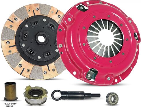Clutch Kit And Sleeve compatible with Forester Impreza Legacy X Base Premium Touring Outback L H6 L.L. Bean VDC Sedan Wagon 1996-2012 2.0L H4 2.5L H4 3.0L H6 (Dual Facing Disc Stage 2; 15-004R) in Saudi Arabia