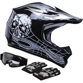 TCT-Motorparts Pink Butterfly Girl Dot Kids Youth Motocross Helmets ATV على الطرق الوعرة دراجة نارية دراجة نارية كاملة الخوذة+قفازات+نظارات متوسطة in Kuwait