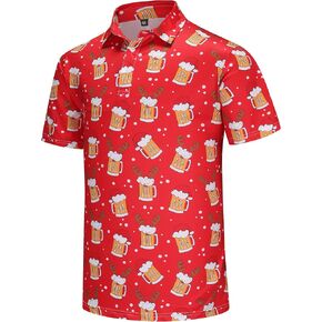 Mens Christmas Golf Polo Shirts Short Sleeve Funny Christmas Golf Shirts Ugly Santa Claus Shirts for Men in Saudi Arabia