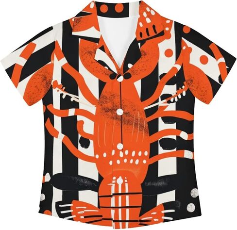 Boys Summer Relaxed Fit Hawaiian Shirt Tropical Beach Short Sleeve Button Down Shirt for Kids Summer Vacation in Kuwait