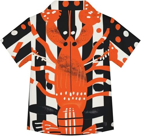 Boys Summer Relaxed Fit Hawaiian Shirt Tropical Beach Short Sleeve Button Down Shirt for Kids Summer Vacation in Kuwait