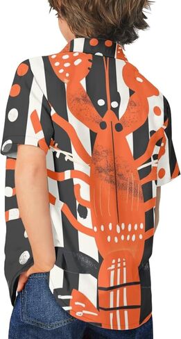 Boys Summer Relaxed Fit Hawaiian Shirt Tropical Beach Short Sleeve Button Down Shirt for Kids Summer Vacation in Kuwait