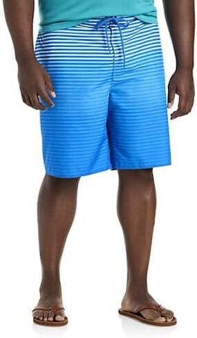 True Nation by DXL Men's Big and Tall Ombré Swim Trunks Blue in Kuwait