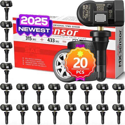 أجهزة استشعار Autel TPMS ، 2in 1 (315 ميجا هرتز + 433 ميجا هرتز) أجهزة استشعار ضغط الإطارات ، اضغط على أداة TPMS Universal MX-SENSOR على مستوى OE متوافق مع TS408S TS508WF TS601 (صمامات المطاط) in Kuwait