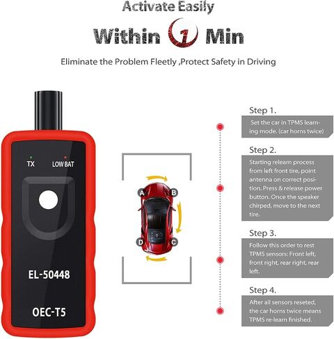 13586335 GM SENSOR MESSOR 315MHZ المبرمجة TPMS مستشعر TPMS مع EL-50448 TPMS TOLERN FOR 2007-2014 BUICK 2006-2014 CADILLAC 2006-2015 CHEVROLET 2007-2015 GMC 1358158 13598771 13598772 in Kuwait