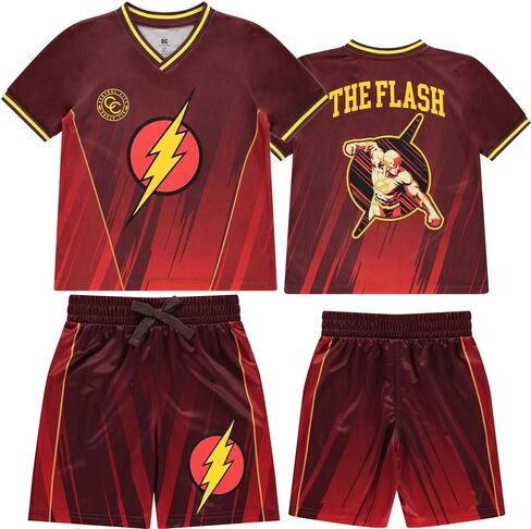 DC Comics Boys the Flash Boys Soccer Mesh Jersey Tee & Short 2pc Set - Boy 4-20 in Saudi Arabia