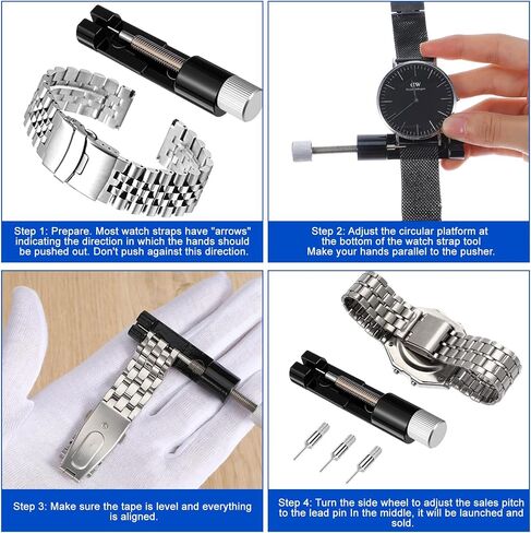 أداة Rink Remover Tool للساعات ، والأدوات اللازمة لضبط وإزالة الأساور ، ومزيل الدبوس لحزام التحجيم ، ومجموعة ضبط نطاق الساعات مع استبدال إضافي in Saudi Arabia
