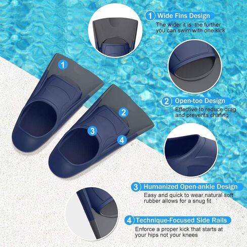 Gintenco Swim Fins, Kids Swim Training Fins for Lap Swimming, Travel Size Flippers with Mesh Bag, Silicone Swimming Fins for Kids Teens Adults Women Men in Saudi Arabia