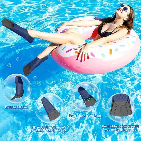 Gintenco Swim Fins, Kids Swim Training Fins for Lap Swimming, Travel Size Flippers with Mesh Bag, Silicone Swimming Fins for Kids Teens Adults Women Men in Saudi Arabia
