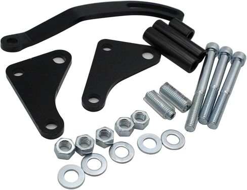 مضخة التوجيه الكاملة للسلطة و 1/2 أخدود مضخة مياه V-belt وبكرة العمود المرفقي مع مجموعة قوسين متوافقة مع SBC Chevy 265 283 305 327 350 383 400 مضخة المياه الطويلة in Kuwait