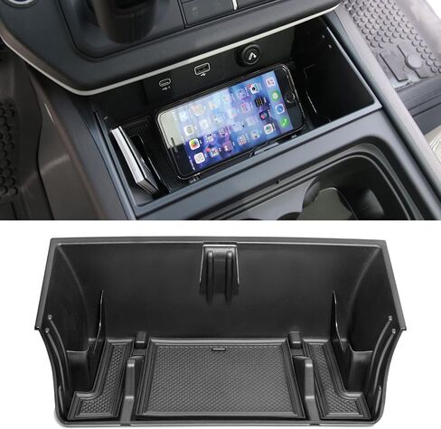 ل Land Rover Defender 90 110 130 الملحقات 2020-2024 مربع تخزين صينية منظم وحدة التحكم المركزية مع فتحة الهاتف ، ورفس النظارات in Kuwait