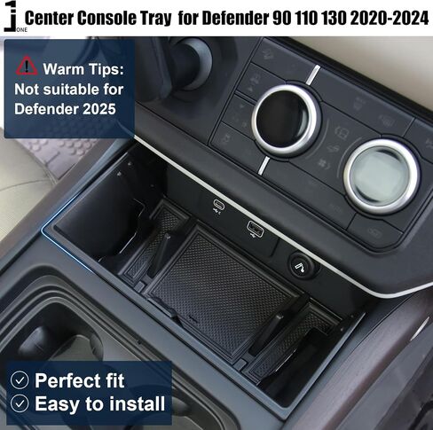 ل Land Rover Defender 90 110 130 الملحقات 2020-2024 مربع تخزين صينية منظم وحدة التحكم المركزية مع فتحة الهاتف ، ورفس النظارات in Kuwait
