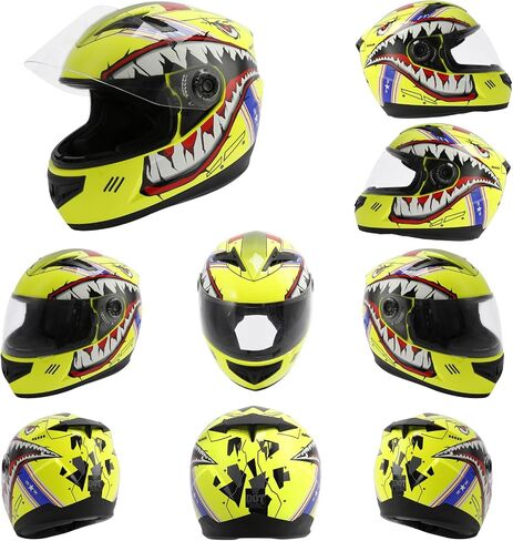 TCMT Dot Youth Kids Full Full Motorcycle Helmet Motocross Mountain Bike BMX MX ATV Dirt Bike Off-Road Street خوذة مع Sun Visor in Saudi Arabia