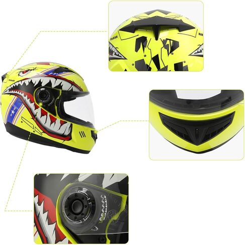 TCMT Dot Youth Kids Full Full Motorcycle Helmet Motocross Mountain Bike BMX MX ATV Dirt Bike Off-Road Street خوذة مع Sun Visor in Saudi Arabia