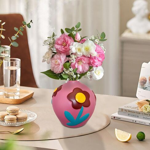 Ceramic Vase Living Room Creative Painted Ornament Home Flower Arrangement Decoration Vase in Saudi Arabia