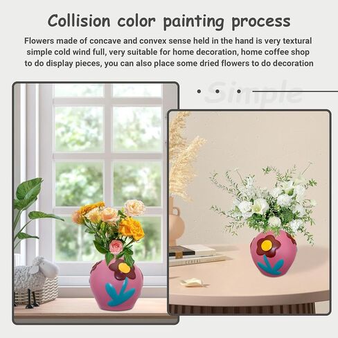 Ceramic Vase Living Room Creative Painted Ornament Home Flower Arrangement Decoration Vase in Saudi Arabia