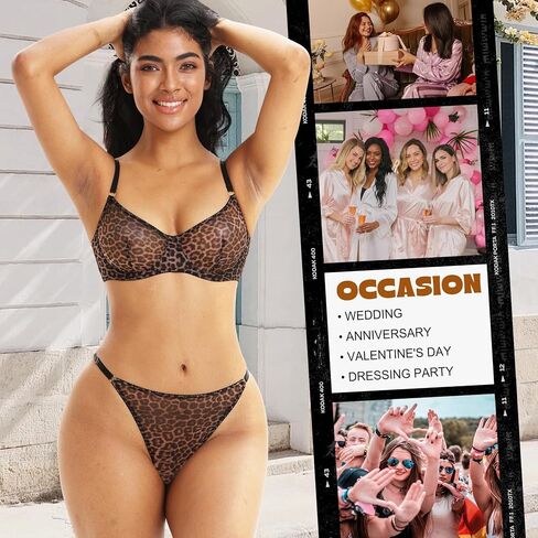 Lingerie Sets for Women Sexy Mesh Sheer Underwire Push Up See Through Bra and Panty Sets in Saudi Arabia