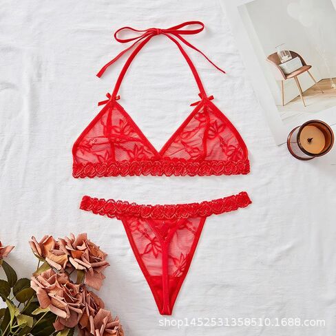 Personalized Thong and Bra Set with Hand-sewn Names On It - Custom Name Underwear Panty Sets for Couples, Women in Saudi Arabia