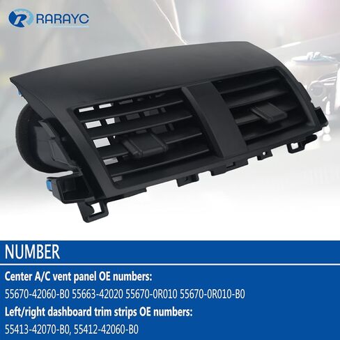 لوحة قيادة Dashboard Center A/C لوحة تنفيس 55670-42060-B0 55663-42020+ شرائح تقليم اليسار/اليمنى 55413-42070-B0 55412-42060-B0 متوافقة مع تويوتا RAV4 2006-2012 in Saudi Arabia