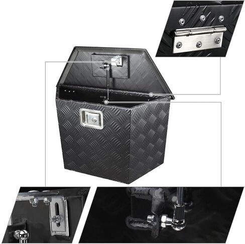 Tool Box 28"/15" Heavy Duty Black Aluminum Truck Storage w/Lock+ Rear for RAV4 96 09-11 for CR-V 07-11 for Corolla 88-96 for Rogue 09-12 for Camry 87-96 for Forester 09-12 for 530i,Fit Testing in Saudi Arabia