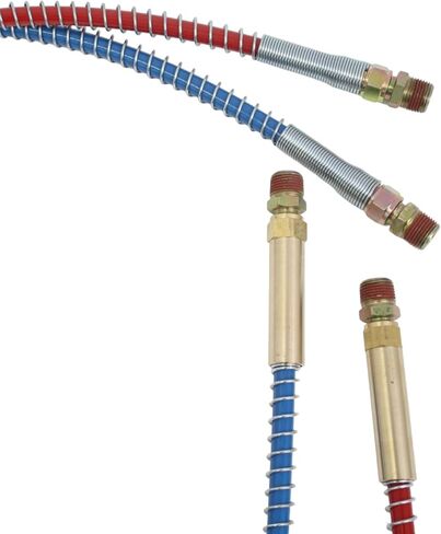 مجموعة لفائف خط الفرامل الهوائية 15 قدم نايلون Red & Blue Brass Brass Service Semi Truck Blue Service و Red Emergency Air Hose in Kuwait