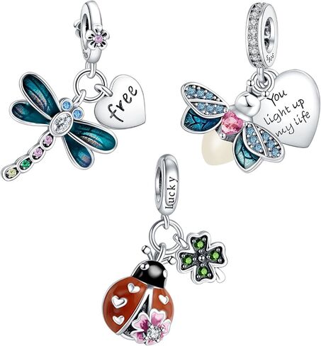 925 Sterling Silver Women Bracelets Animal Pink Butterfly Blue Murano Glass Sea Conch Fish Gold Seahorse Dolphin Pendant Women Bracelet Charm Mother's Day with Zirconia in Kuwait