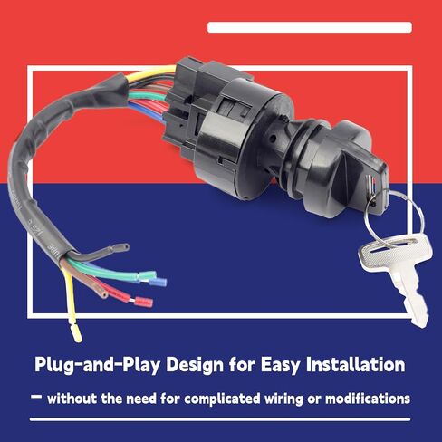 4012166 4011142 2878509 مفتاح الإشعال التبديل 4 الموضع 6 Pin & Harness Pulg Kit متوافق مع Polaris Ranger 400/500/570/800-mid-size/etx/ev-li-ion RZR 570-Base Ace 325/500/500/900 in Saudi Arabia