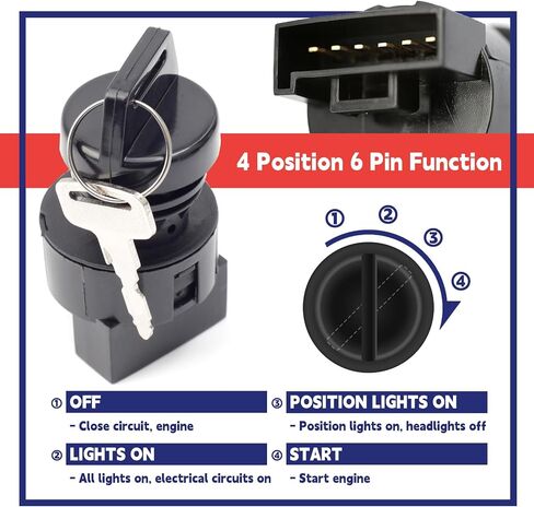4012166 4011142 2878509 مفتاح الإشعال التبديل 4 الموضع 6 Pin & Harness Pulg Kit متوافق مع Polaris Ranger 400/500/570/800-mid-size/etx/ev-li-ion RZR 570-Base Ace 325/500/500/900 in Saudi Arabia