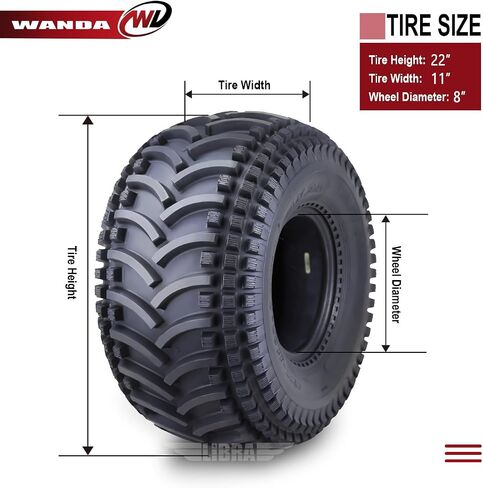 Wanda 2 New ATV Tires 22x11-8 22x11x8 4PR - 10135 in Kuwait