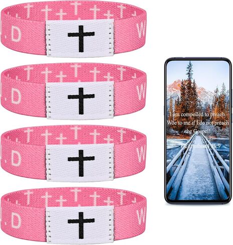 4PCS Daily Bible Verse WWJD Bracelet, Christian Jesus Wearable Bracelet for Women Men - What Would Jesus Do Bracelet in Saudi Arabia