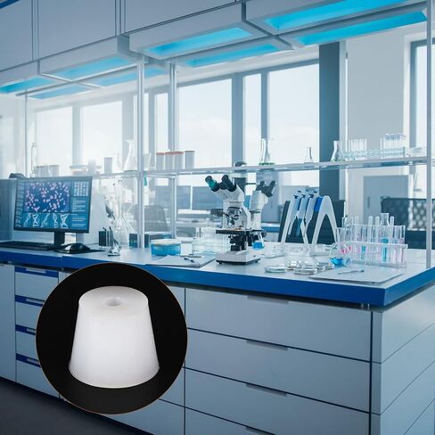 YOKIVE Silicone Rubber Stoppers with Hole, Tapered Plugs with High-Temperature Resistance | Protect Hole, Great for Lab Industry (White, 52mm to 59.7mm) in Saudi Arabia