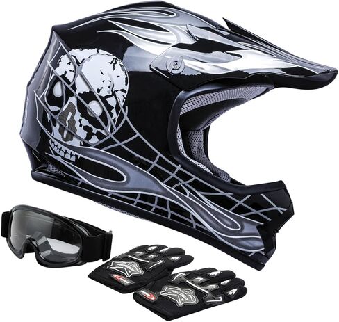 TCT-Motorparts Pink Butterfly Girl Dot Kids Youth Motocross Helmets ATV على الطرق الوعرة دراجة نارية دراجة نارية كاملة الخوذة+قفازات+نظارات متوسطة in Kuwait