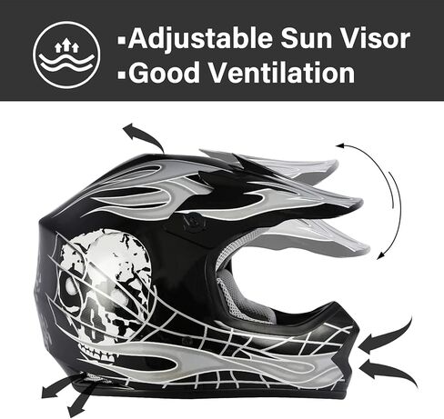 TCT-Motorparts Pink Butterfly Girl Dot Kids Youth Motocross Helmets ATV على الطرق الوعرة دراجة نارية دراجة نارية كاملة الخوذة+قفازات+نظارات متوسطة in Kuwait