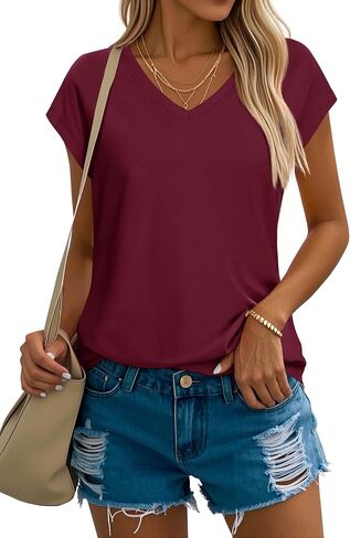 Yucolen Women's Summer Cap Sleeve Thirts Basic Vc. in Saudi Arabia