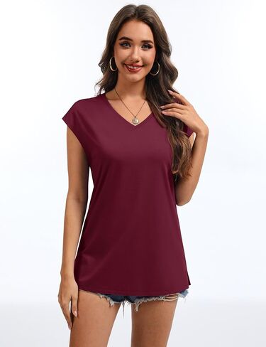 Yucolen Women's Summer Cap Sleeve Thirts Basic Vc. in Saudi Arabia