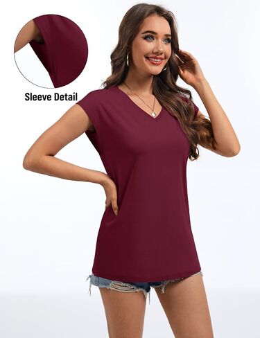 Yucolen Women's Summer Cap Sleeve Thirts Basic Vc. in Saudi Arabia