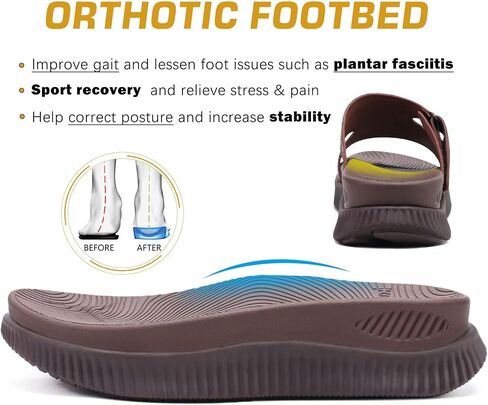 KuaiLu Womens Fashion Orthotic Slides Thick Cushion Recovery Sandals Ladies Slip On Walking Sandles With Comfortable Plantar Fasciitis Arch Support Indoor Outdoor in Saudi Arabia