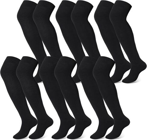 Hicarer 6 Pairs High Baseball Socks over Knee Football Softball Sock Youth Combo Long Sport Men Tube Socks Women in Saudi Arabia