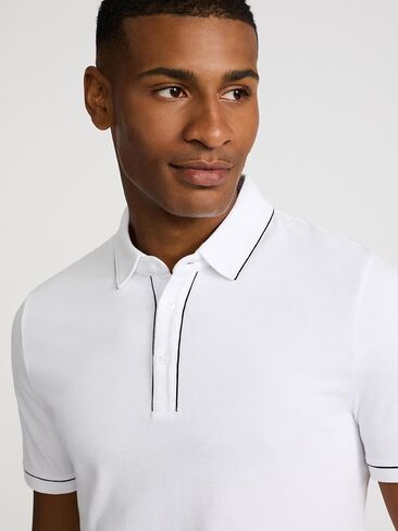 Express Men's Luxe Pique Pique - طوق أنابيب قصير الأكمام ، مزيج من القطن الناعم ، تنحنح Tennis Tail in Saudi Arabia
