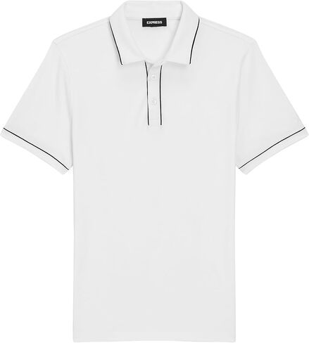 Express Men's Luxe Pique Pique - طوق أنابيب قصير الأكمام ، مزيج من القطن الناعم ، تنحنح Tennis Tail in Saudi Arabia