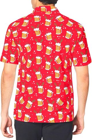 Mens Christmas Golf Polo Shirts Short Sleeve Funny Christmas Golf Shirts Ugly Santa Claus Shirts for Men in Saudi Arabia